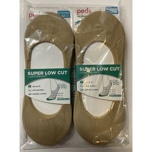 NIP Lot of 6 Pairs Peds Super Low Cut Lightweight No Show Liner Socks Nude 8-12